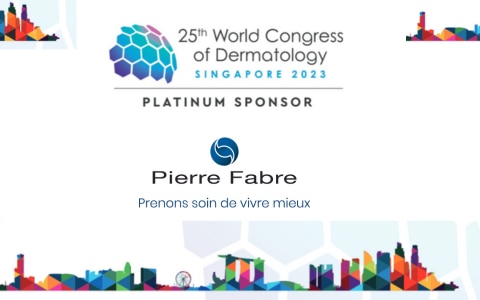 le logo Pierre Fabre et le logo platinum sponsor du 25è WCD