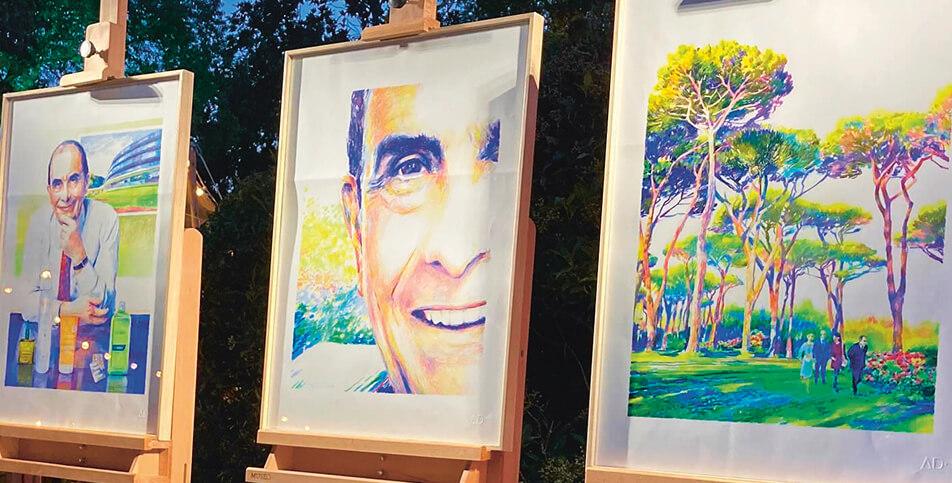 Tableau représentant Pierre Fabre exposé lors de la cérémonie.