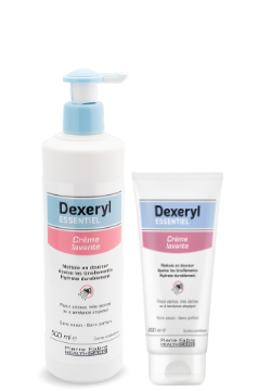 flacon et tube creme lavante dexeryl