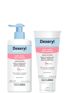 flacon et tube lait dexeryl