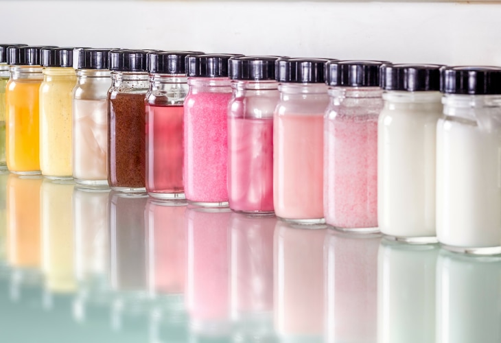 echantillons de textures cosmetiques