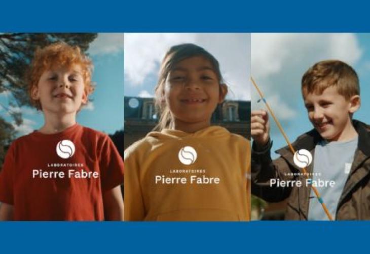 Benjamin, Nina, Alexandre avec le logo Labaratoires Pierre Fabre