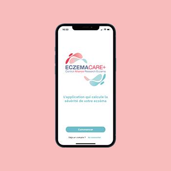 une mock up de l'application  ECZEMA CARE+